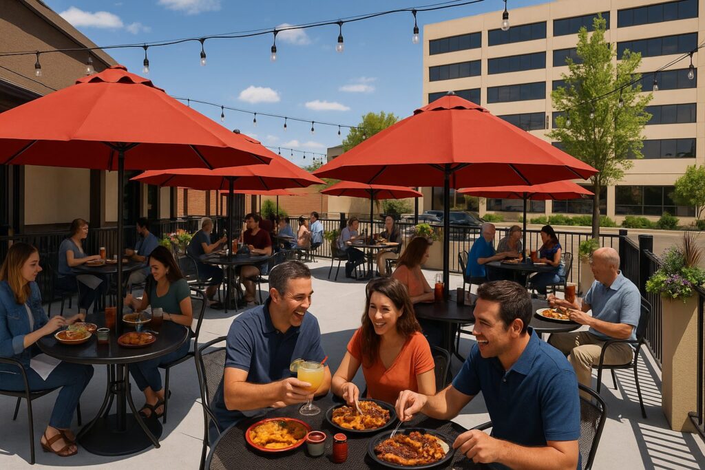 outdoor dining at our Mexican restaurant